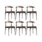 Industrial Armless Dining Chair Kitchen Open Back Side Chair Brown 6 Piece Set Clearhalo 'Dining Chairs' 'Dining Tables & Seating' 'dining_chair' 'furn' 'furn_dining_chair' 'Furniture' 'Kitchen & Dining Furniture' 6937588
