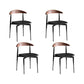 Industrial Armless Dining Chair Kitchen Open Back Side Chair Black 4 Piece Set Clearhalo 'Dining Chairs' 'Dining Tables & Seating' 'dining_chair' 'furn' 'furn_dining_chair' 'Furniture' 'Kitchen & Dining Furniture' 6937593