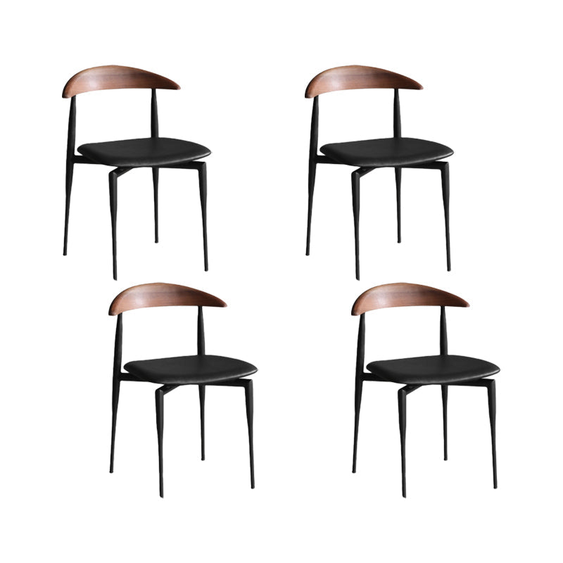 Industrial Armless Dining Chair Kitchen Open Back Side Chair Black 4 Piece Set Clearhalo 'Dining Chairs' 'Dining Tables & Seating' 'dining_chair' 'furn' 'furn_dining_chair' 'Furniture' 'Kitchen & Dining Furniture' 6937593