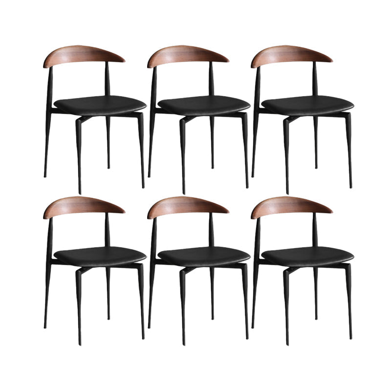 Industrial Armless Dining Chair Kitchen Open Back Side Chair Black 6 Piece Set Clearhalo 'Dining Chairs' 'Dining Tables & Seating' 'dining_chair' 'furn' 'furn_dining_chair' 'Furniture' 'Kitchen & Dining Furniture' 6937594