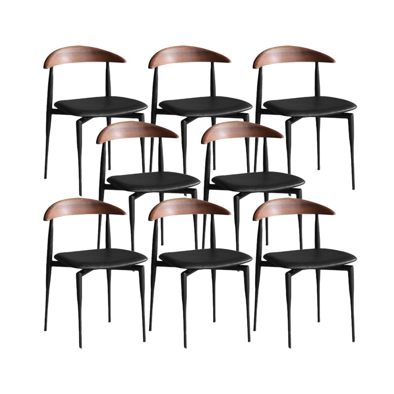 Industrial Armless Dining Chair Kitchen Open Back Side Chair Black 8 Piece Set Clearhalo 'Dining Chairs' 'Dining Tables & Seating' 'dining_chair' 'furn' 'furn_dining_chair' 'Furniture' 'Kitchen & Dining Furniture' 6937595