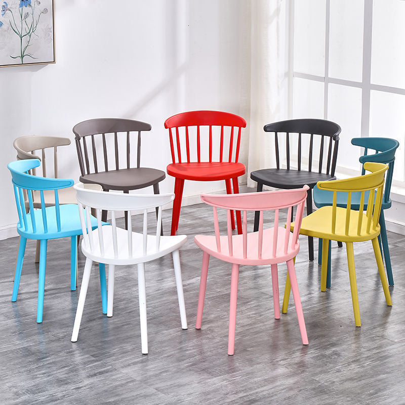 Contemporary Kitchen Dining Chair Plastic Slat Back Side Chair Clearhalo 'Dining Chairs' 'Dining Tables & Seating' 'dining_chair' 'furn' 'furn_dining_chair' 'Furniture' 'Kitchen & Dining Furniture' 6937597
