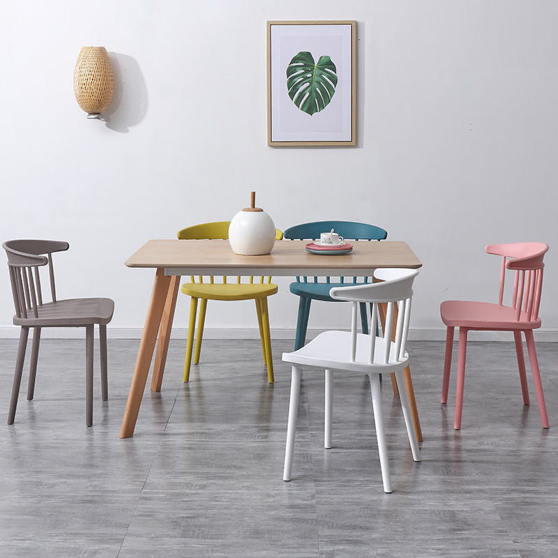 Contemporary Kitchen Dining Chair Plastic Slat Back Side Chair Clearhalo 'Dining Chairs' 'Dining Tables & Seating' 'dining_chair' 'furn' 'furn_dining_chair' 'Furniture' 'Kitchen & Dining Furniture' 6937599