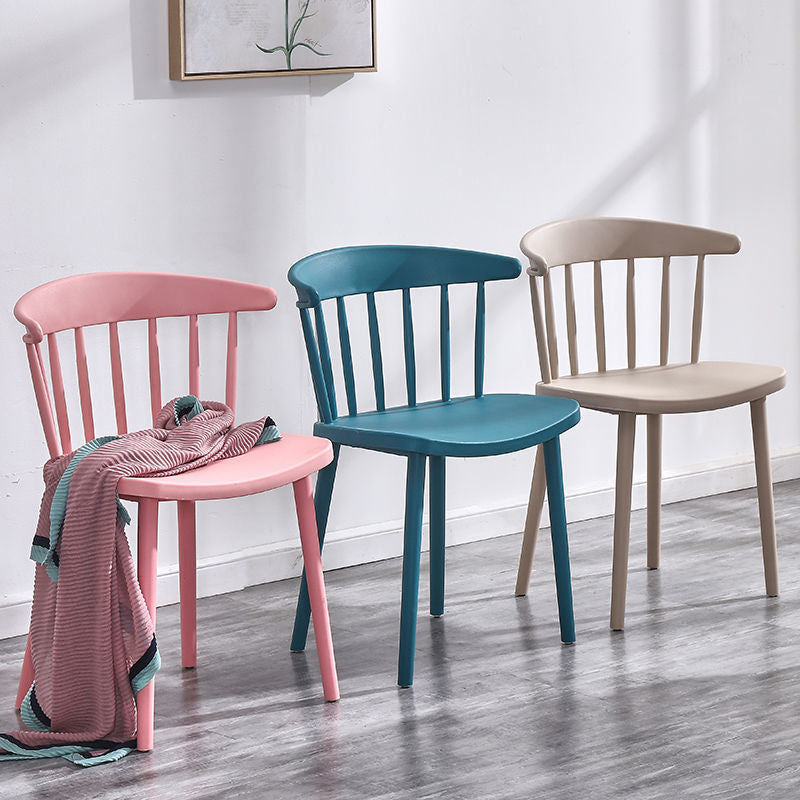 Contemporary Kitchen Dining Chair Plastic Slat Back Side Chair Clearhalo 'Dining Chairs' 'Dining Tables & Seating' 'dining_chair' 'furn' 'furn_dining_chair' 'Furniture' 'Kitchen & Dining Furniture' 6937601