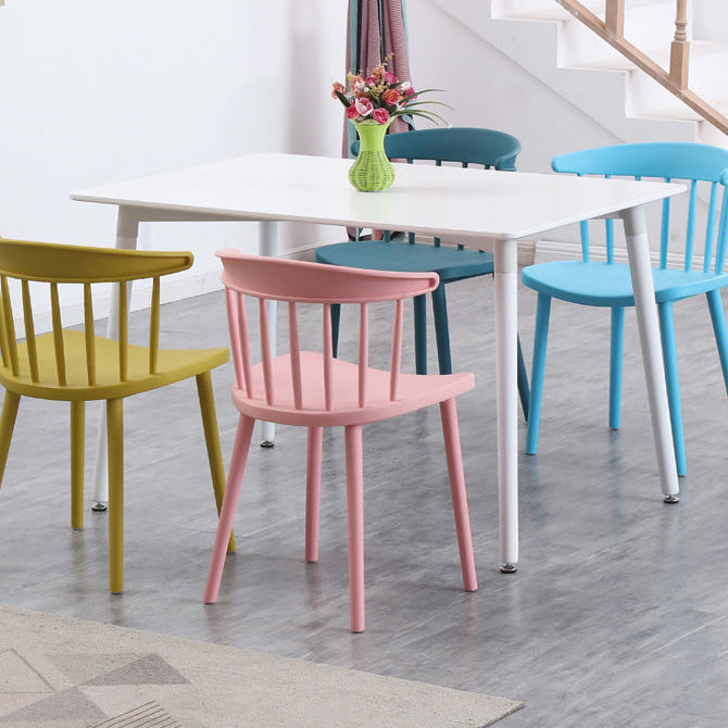 Contemporary Kitchen Dining Chair Plastic Slat Back Side Chair Clearhalo 'Dining Chairs' 'Dining Tables & Seating' 'dining_chair' 'furn' 'furn_dining_chair' 'Furniture' 'Kitchen & Dining Furniture' 6937602