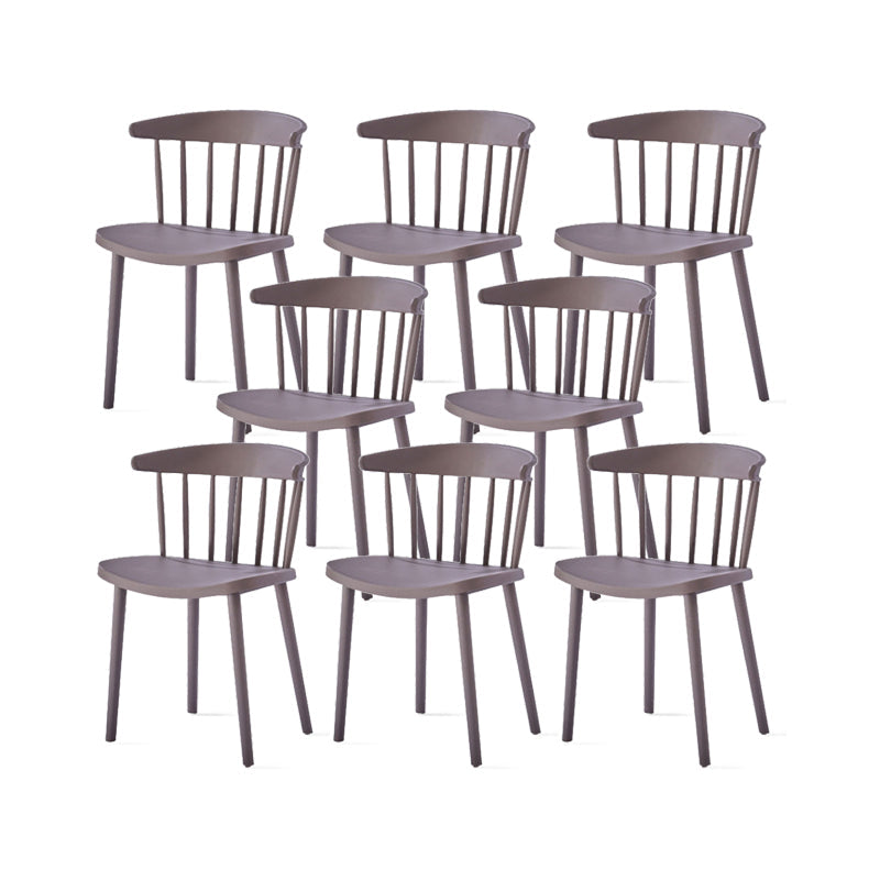 Contemporary Kitchen Dining Chair Plastic Slat Back Side Chair Grey 8 Piece Set Clearhalo 'Dining Chairs' 'Dining Tables & Seating' 'dining_chair' 'furn' 'furn_dining_chair' 'Furniture' 'Kitchen & Dining Furniture' 6937606