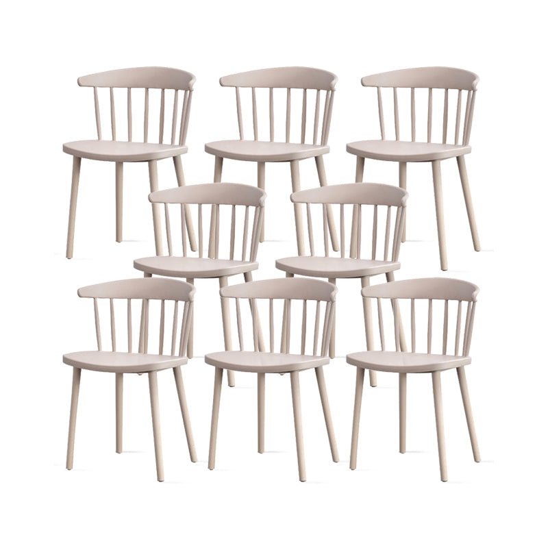 Contemporary Kitchen Dining Chair Plastic Slat Back Side Chair Camel 8 Piece Set Clearhalo 'Dining Chairs' 'Dining Tables & Seating' 'dining_chair' 'furn' 'furn_dining_chair' 'Furniture' 'Kitchen & Dining Furniture' 6937614