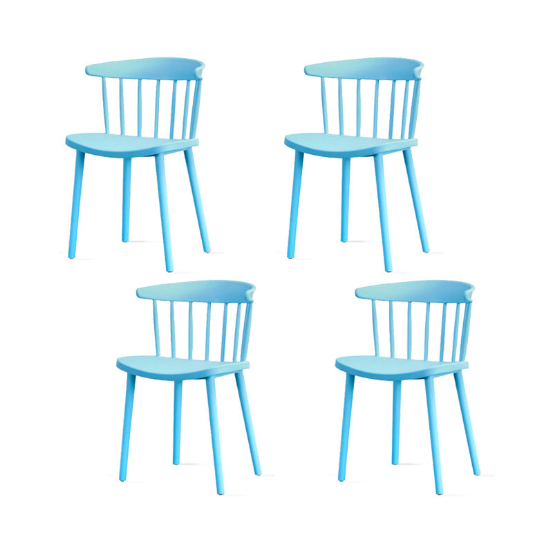 Contemporary Kitchen Dining Chair Plastic Slat Back Side Chair Light Blue 4 Piece Set Clearhalo 'Dining Chairs' 'Dining Tables & Seating' 'dining_chair' 'furn' 'furn_dining_chair' 'Furniture' 'Kitchen & Dining Furniture' 6937621