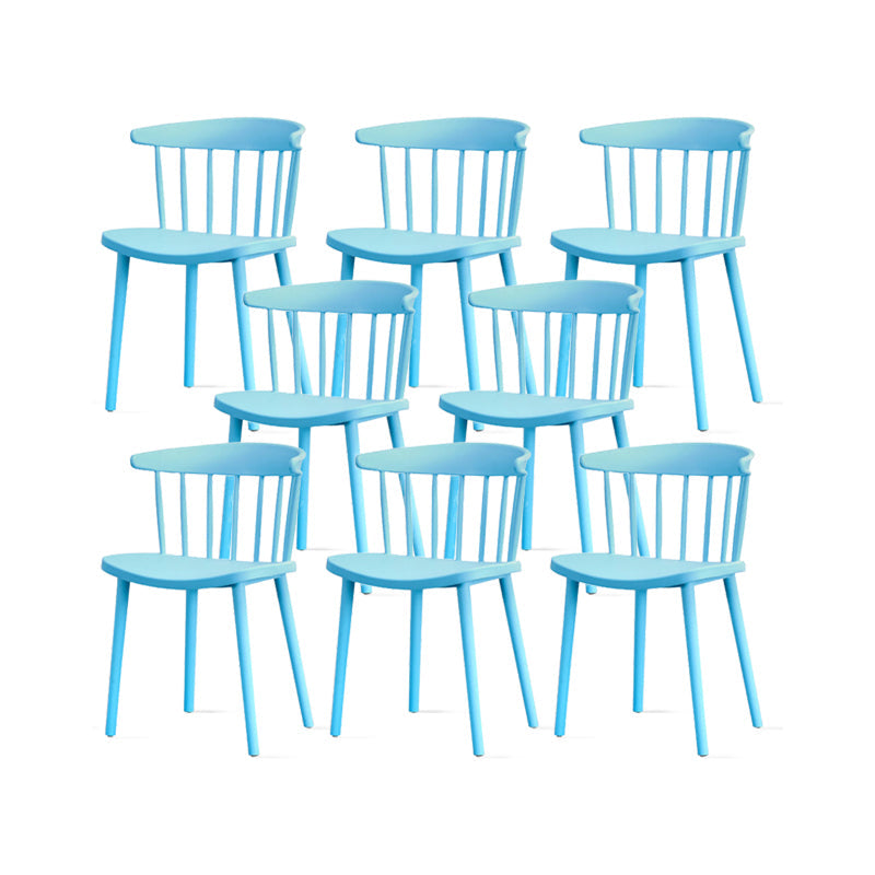 Contemporary Kitchen Dining Chair Plastic Slat Back Side Chair Light Blue 8 Piece Set Clearhalo 'Dining Chairs' 'Dining Tables & Seating' 'dining_chair' 'furn' 'furn_dining_chair' 'Furniture' 'Kitchen & Dining Furniture' 6937622