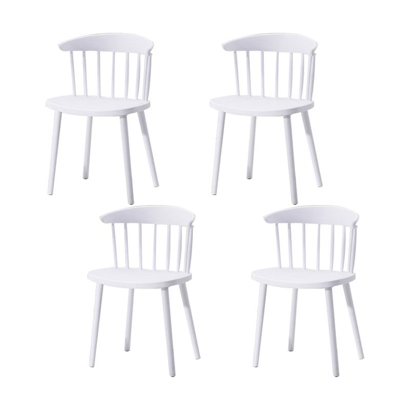 Contemporary Kitchen Dining Chair Plastic Slat Back Side Chair White 4 Piece Set Clearhalo 'Dining Chairs' 'Dining Tables & Seating' 'dining_chair' 'furn' 'furn_dining_chair' 'Furniture' 'Kitchen & Dining Furniture' 6937623