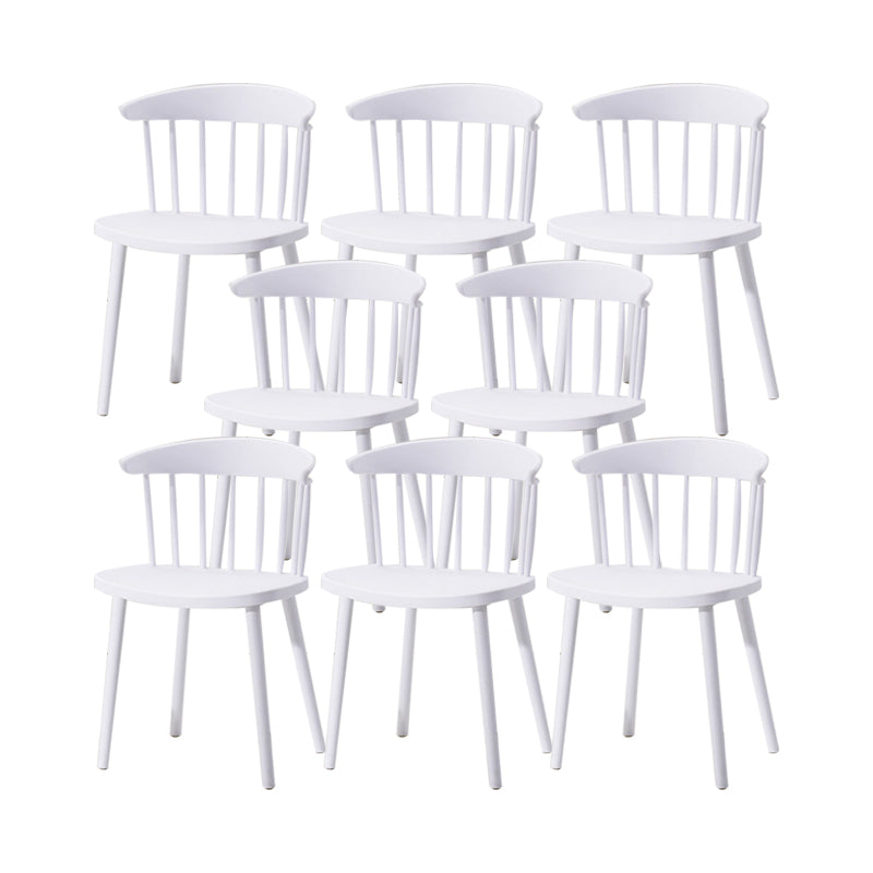 Contemporary Kitchen Dining Chair Plastic Slat Back Side Chair White 8 Piece Set Clearhalo 'Dining Chairs' 'Dining Tables & Seating' 'dining_chair' 'furn' 'furn_dining_chair' 'Furniture' 'Kitchen & Dining Furniture' 6937624