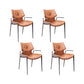 Home Upholstered Arm Dining Chair Faux Leather Wingback Chair Orange Black 4 Piece Set Clearhalo 'Dining Chairs' 'Dining Tables & Seating' 'dining_chair' 'furn' 'furn_dining_chair' 'Furniture' 'Kitchen & Dining Furniture' 6937695