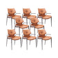 Home Upholstered Arm Dining Chair Faux Leather Wingback Chair Orange Black 8 Piece Set Clearhalo 'Dining Chairs' 'Dining Tables & Seating' 'dining_chair' 'furn' 'furn_dining_chair' 'Furniture' 'Kitchen & Dining Furniture' 6937700