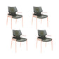 Home Upholstered Arm Dining Chair Faux Leather Wingback Chair Green Gold 4 Piece Set Clearhalo 'Dining Chairs' 'Dining Tables & Seating' 'dining_chair' 'furn' 'furn_dining_chair' 'Furniture' 'Kitchen & Dining Furniture' 6937706