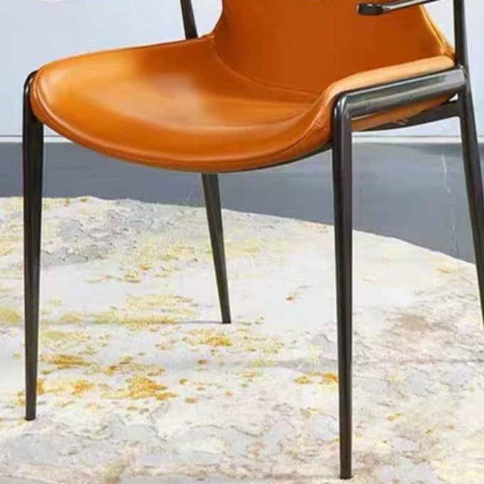 Home Upholstered Arm Dining Chair Faux Leather Wingback Chair Clearhalo 'Dining Chairs' 'Dining Tables & Seating' 'dining_chair' 'furn' 'furn_dining_chair' 'Furniture' 'Kitchen & Dining Furniture' 6937707