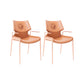 Home Upholstered Arm Dining Chair Faux Leather Wingback Chair Orange Gold 2 Piece Set Clearhalo 'Dining Chairs' 'Dining Tables & Seating' 'dining_chair' 'furn' 'furn_dining_chair' 'Furniture' 'Kitchen & Dining Furniture' 6937717