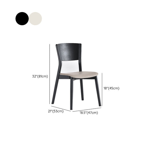Industrial Armless Dining Chair Kitchen Open Back Chair in Black