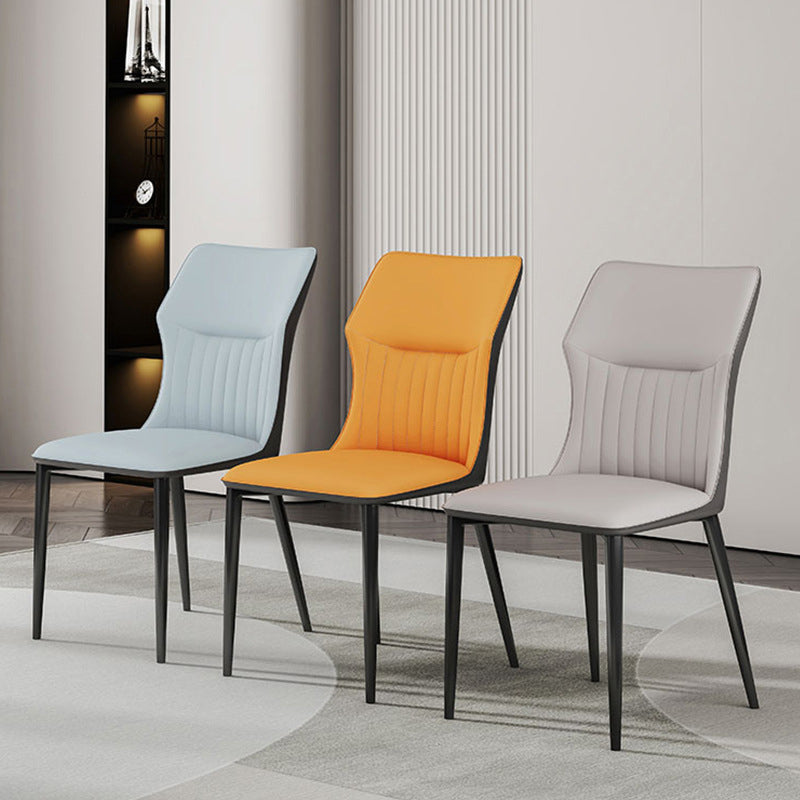 Industrial Upholstered Armless Chair Kitchen Wingback Side Chair Clearhalo 'Dining Chairs' 'Dining Tables & Seating' 'dining_chair' 'furn' 'furn_dining_chair' 'Furniture' 'Kitchen & Dining Furniture' 6937779