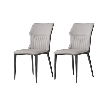 Industrial Upholstered Armless Chair Kitchen Wingback Side Chair Light Gray 2 Piece Set Clearhalo 'Dining Chairs' 'Dining Tables & Seating' 'dining_chair' 'furn' 'furn_dining_chair' 'Furniture' 'Kitchen & Dining Furniture' 6937780