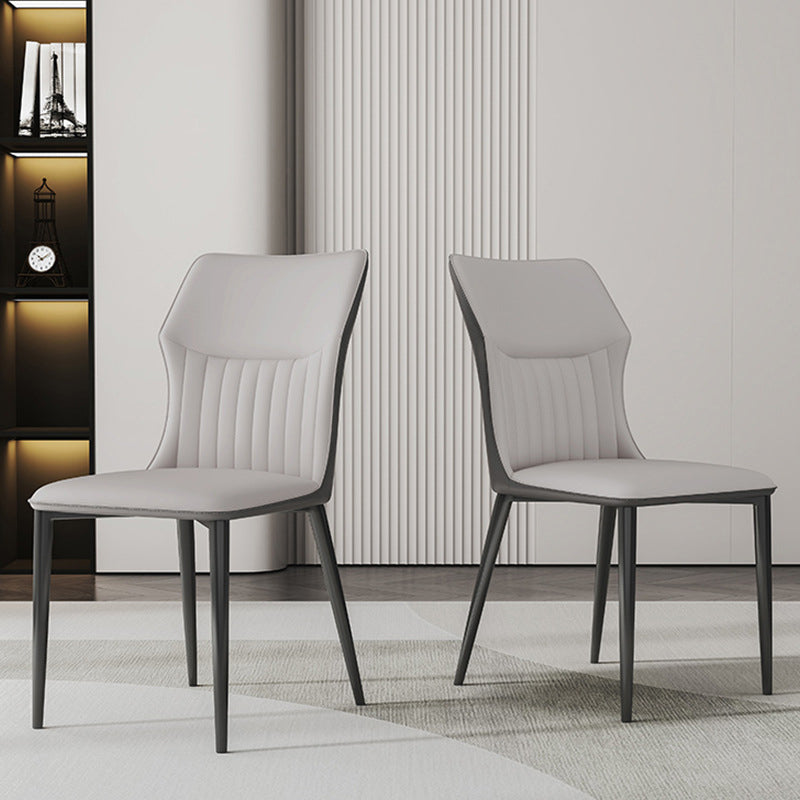 Industrial Upholstered Armless Chair Kitchen Wingback Side Chair Clearhalo 'Dining Chairs' 'Dining Tables & Seating' 'dining_chair' 'furn' 'furn_dining_chair' 'Furniture' 'Kitchen & Dining Furniture' 6937781