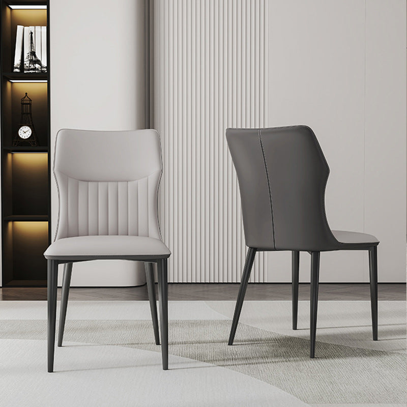 Industrial Upholstered Armless Chair Kitchen Wingback Side Chair Clearhalo 'Dining Chairs' 'Dining Tables & Seating' 'dining_chair' 'furn' 'furn_dining_chair' 'Furniture' 'Kitchen & Dining Furniture' 6937783