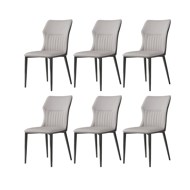 Industrial Upholstered Armless Chair Kitchen Wingback Side Chair Light Gray 6 Piece Set Clearhalo 'Dining Chairs' 'Dining Tables & Seating' 'dining_chair' 'furn' 'furn_dining_chair' 'Furniture' 'Kitchen & Dining Furniture' 6937784
