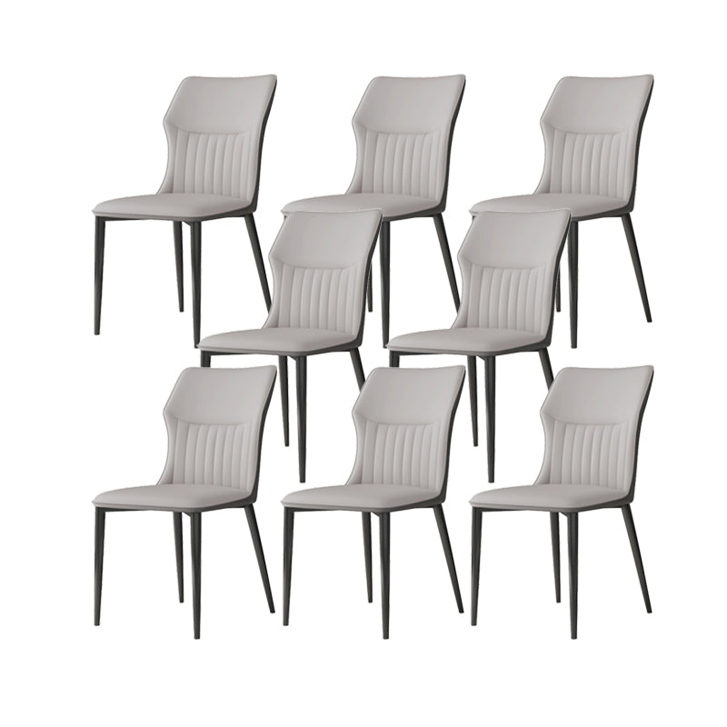 Industrial Upholstered Armless Chair Kitchen Wingback Side Chair Light Gray 8 Piece Set Clearhalo 'Dining Chairs' 'Dining Tables & Seating' 'dining_chair' 'furn' 'furn_dining_chair' 'Furniture' 'Kitchen & Dining Furniture' 6937787