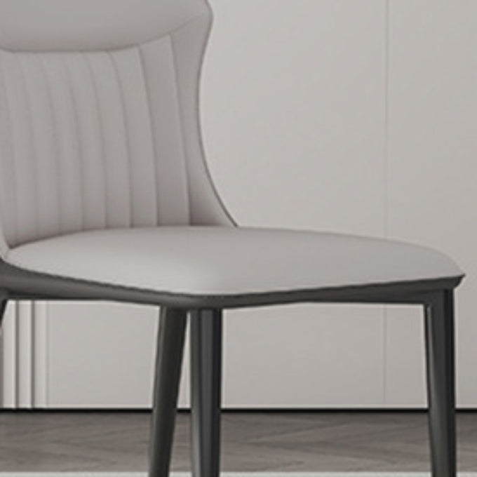 Industrial Upholstered Armless Chair Kitchen Wingback Side Chair Clearhalo 'Dining Chairs' 'Dining Tables & Seating' 'dining_chair' 'furn' 'furn_dining_chair' 'Furniture' 'Kitchen & Dining Furniture' 6937788