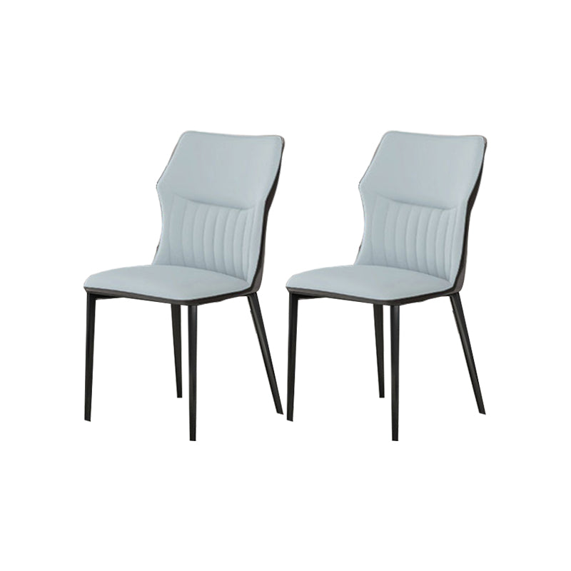Industrial Upholstered Armless Chair Kitchen Wingback Side Chair Blue 2 Piece Set Clearhalo 'Dining Chairs' 'Dining Tables & Seating' 'dining_chair' 'furn' 'furn_dining_chair' 'Furniture' 'Kitchen & Dining Furniture' 6937790