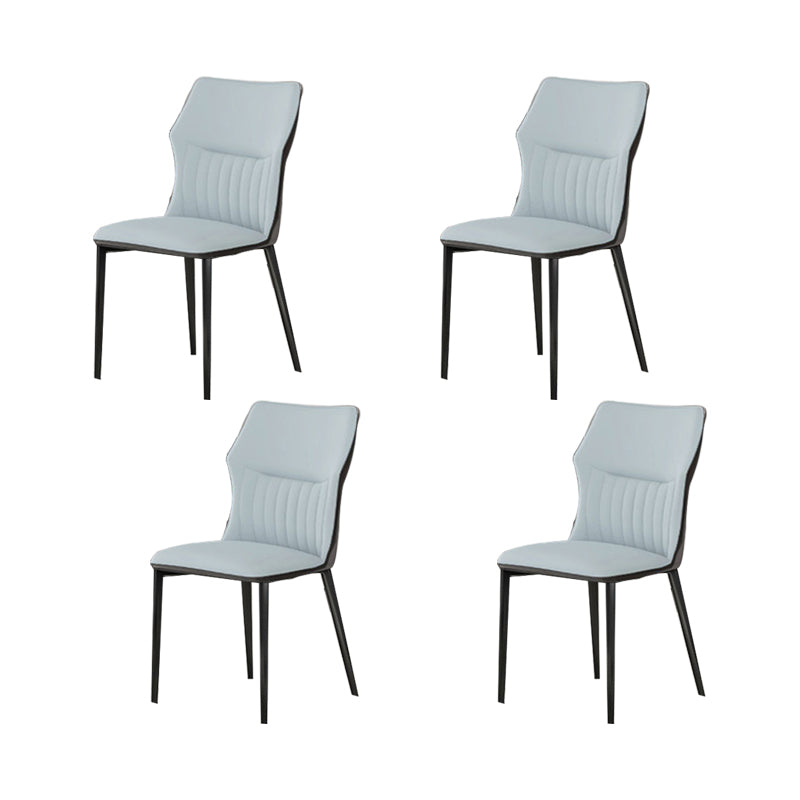 Industrial Upholstered Armless Chair Kitchen Wingback Side Chair Blue 4 Piece Set Clearhalo 'Dining Chairs' 'Dining Tables & Seating' 'dining_chair' 'furn' 'furn_dining_chair' 'Furniture' 'Kitchen & Dining Furniture' 6937791