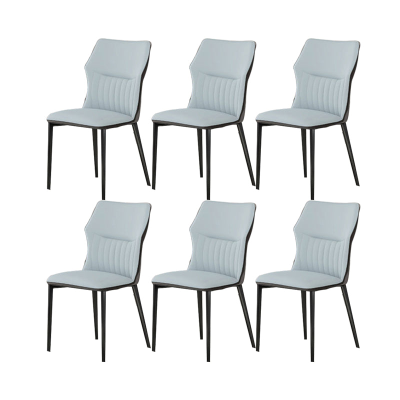 Industrial Upholstered Armless Chair Kitchen Wingback Side Chair Blue 6 Piece Set Clearhalo 'Dining Chairs' 'Dining Tables & Seating' 'dining_chair' 'furn' 'furn_dining_chair' 'Furniture' 'Kitchen & Dining Furniture' 6937794