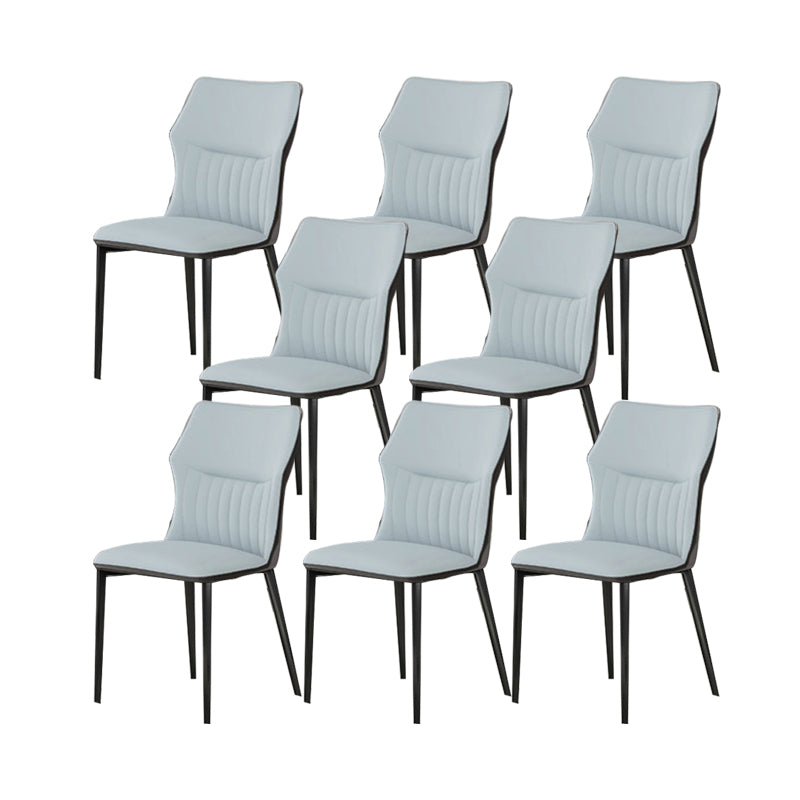 Industrial Upholstered Armless Chair Kitchen Wingback Side Chair Blue 8 Piece Set Clearhalo 'Dining Chairs' 'Dining Tables & Seating' 'dining_chair' 'furn' 'furn_dining_chair' 'Furniture' 'Kitchen & Dining Furniture' 6937796