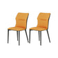 Industrial Upholstered Armless Chair Kitchen Wingback Side Chair Orange Yellow 2 Piece Set Clearhalo 'Dining Chairs' 'Dining Tables & Seating' 'dining_chair' 'furn' 'furn_dining_chair' 'Furniture' 'Kitchen & Dining Furniture' 6937797