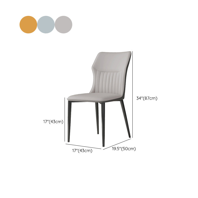 Industrial Upholstered Armless Chair Kitchen Wingback Side Chair Clearhalo 'Dining Chairs' 'Dining Tables & Seating' 'dining_chair' 'furn' 'furn_dining_chair' 'Furniture' 'Kitchen & Dining Furniture' 6937801