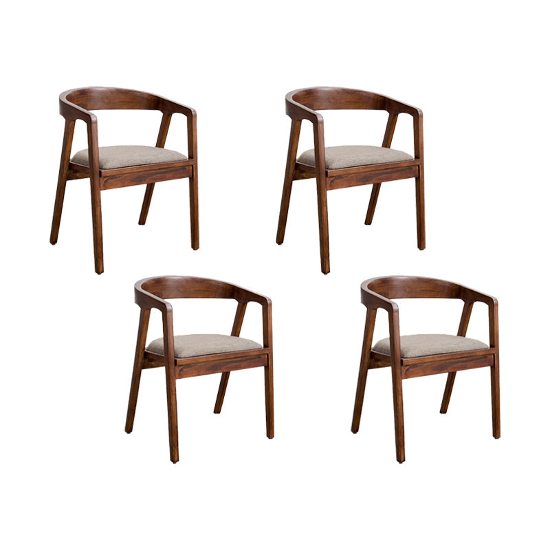 Dining Room Arm Dining Chair Home Pine Wood Open Back Dining Chair 4 Piece Set Clearhalo 'Dining Chairs' 'Dining Tables & Seating' 'dining_chair' 'furn' 'furn_dining_chair' 'Furniture' 'Kitchen & Dining Furniture' 6937805