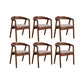Dining Room Arm Dining Chair Home Pine Wood Open Back Dining Chair 6 Piece Set Clearhalo 'Dining Chairs' 'Dining Tables & Seating' 'dining_chair' 'furn' 'furn_dining_chair' 'Furniture' 'Kitchen & Dining Furniture' 6937807