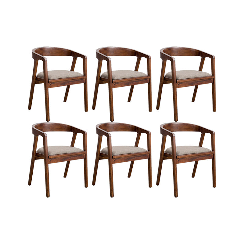 Dining Room Arm Dining Chair Home Pine Wood Open Back Dining Chair 6 Piece Set Clearhalo 'Dining Chairs' 'Dining Tables & Seating' 'dining_chair' 'furn' 'furn_dining_chair' 'Furniture' 'Kitchen & Dining Furniture' 6937807