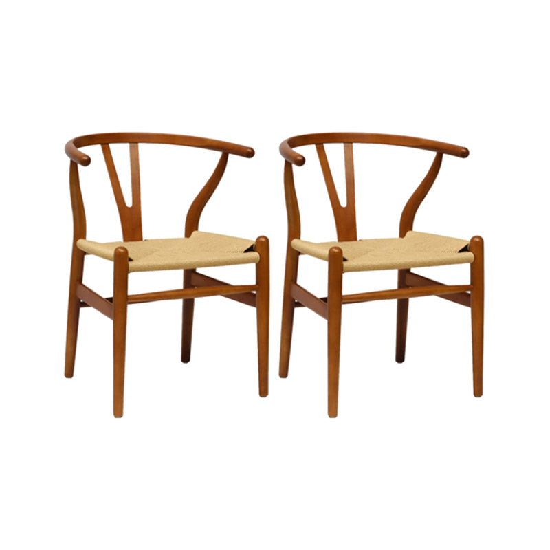 Dining Room Armless Dining Chair Home Wood Parsons Dining Chair Light Brown 2 Piece Set Clearhalo 'Dining Chairs' 'Dining Tables & Seating' 'dining_chair' 'furn' 'furn_dining_chair' 'Furniture' 'Kitchen & Dining Furniture' 6937817