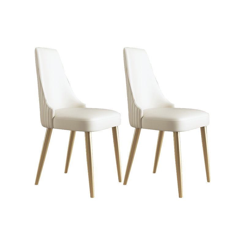 Glam Kitchen Side Chair Gambe dorate Parsons Sedia da pranzo senza braccioli
