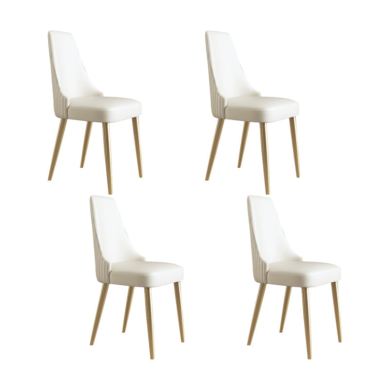 Glam Kitchen Side Chair Gambe dorate Parsons Sedia da pranzo senza braccioli