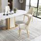 Glam Kitchen Side Chair Gambe dorate Parsons Sedia da pranzo senza braccioli