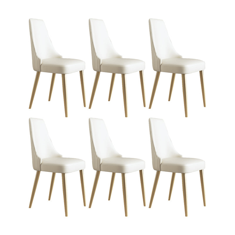 Glam Kitchen Side Chair Gambe dorate Parsons Sedia da pranzo senza braccioli