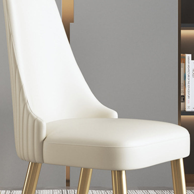 Glam Kitchen Side Chair Gambe dorate Parsons Sedia da pranzo senza braccioli