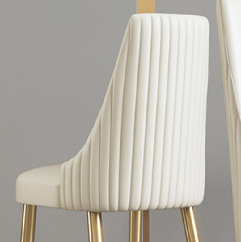 Glam Kitchen Side Chair Gambe dorate Parsons Sedia da pranzo senza braccioli