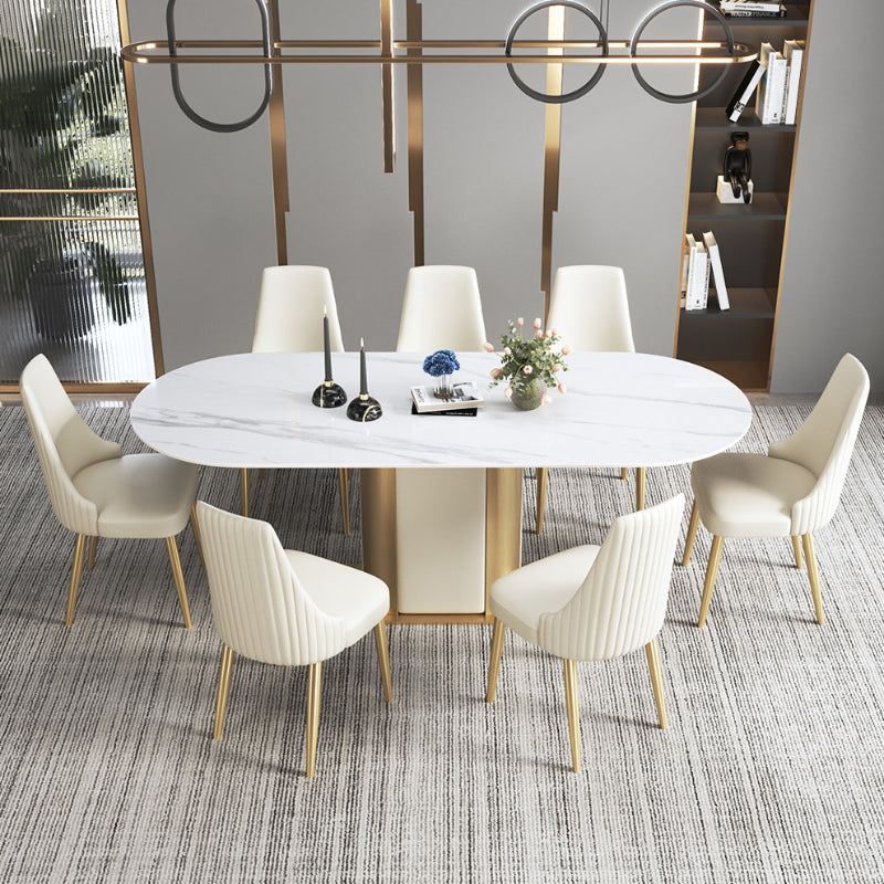 Glam Kitchen Side Chair Gambe dorate Parsons Sedia da pranzo senza braccioli