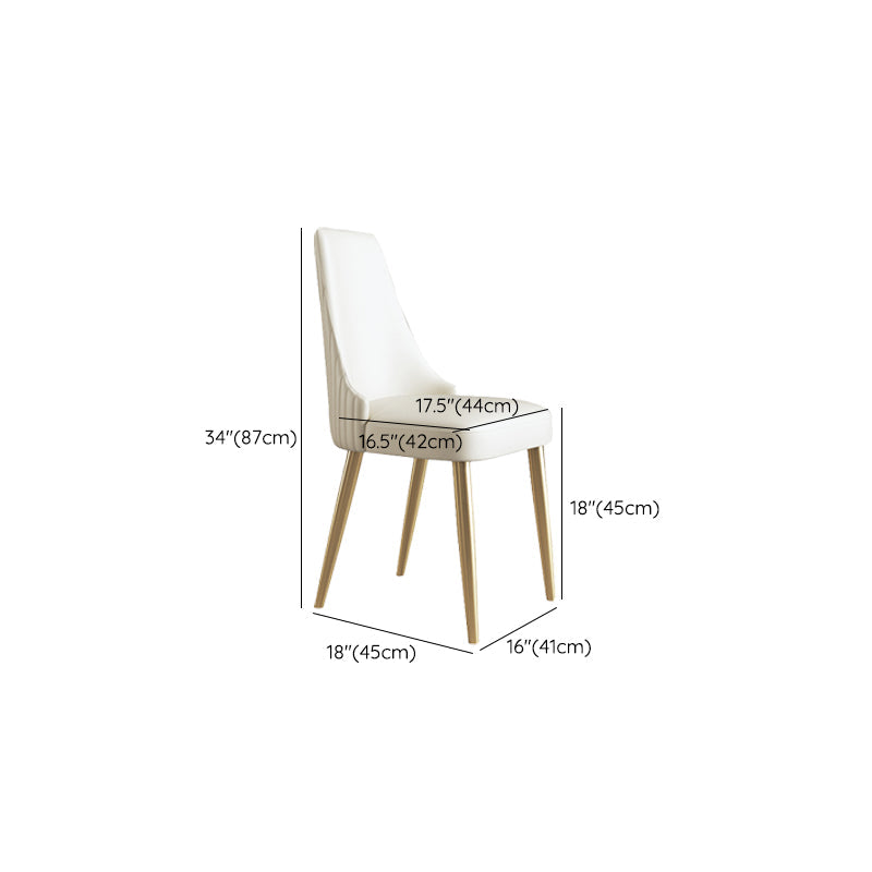 Glam Kitchen Side Chair Gambe dorate Parsons Sedia da pranzo senza braccioli