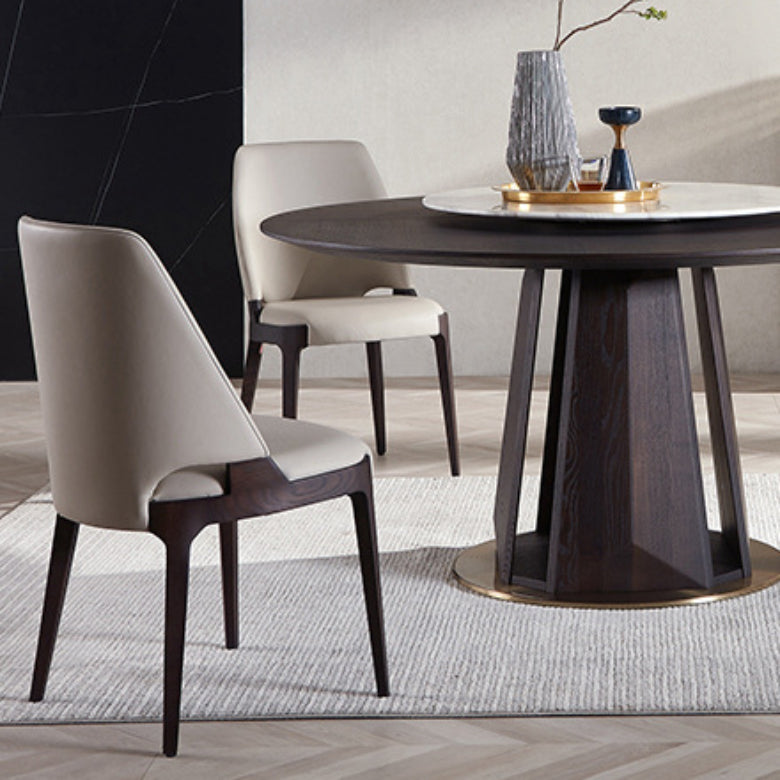 Industrial Upholstered Armless Chair Kitchen Wood Parsons Side Chair Clearhalo 'Dining Chairs' 'Dining Tables & Seating' 'dining_chair' 'furn' 'furn_dining_chair' 'Furniture' 'Kitchen & Dining Furniture' 6937928