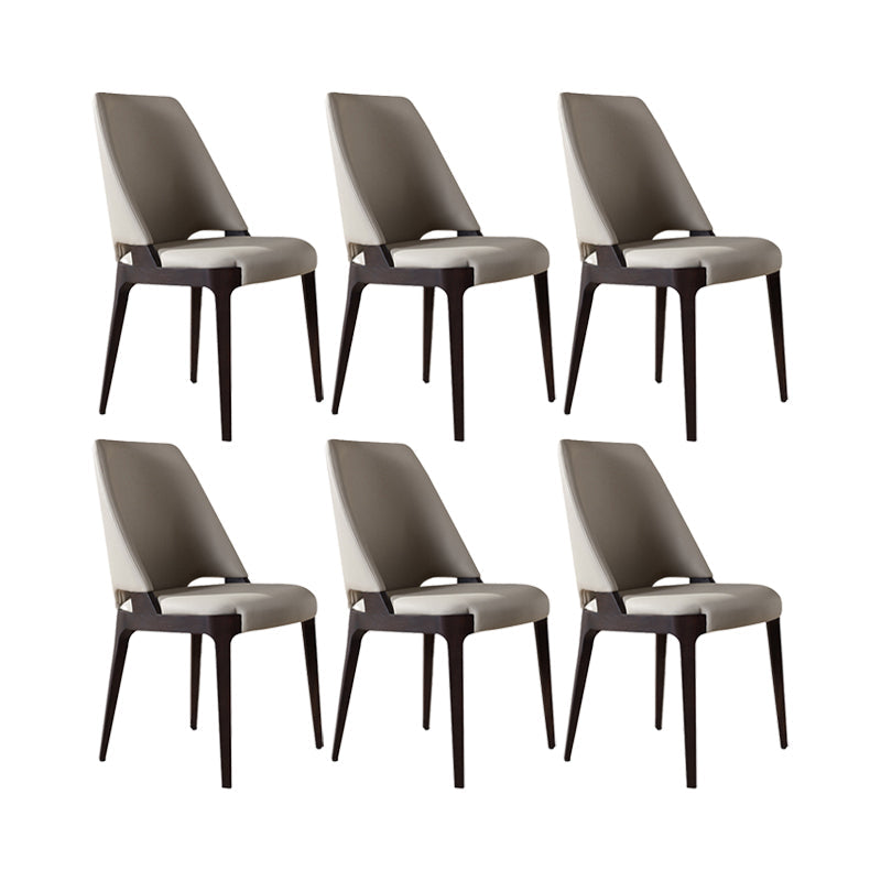 Industrial Upholstered Armless Chair Kitchen Wood Parsons Side Chair 6 Piece Set Clearhalo 'Dining Chairs' 'Dining Tables & Seating' 'dining_chair' 'furn' 'furn_dining_chair' 'Furniture' 'Kitchen & Dining Furniture' 6937929