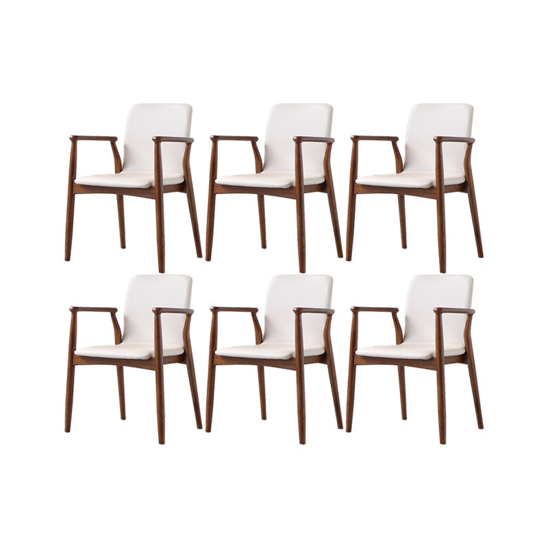 Contemporary Kitchen Dining Arm Chair Faux Leather Parsons Dining Chair