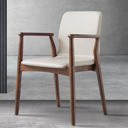 Contemporary Kitchen Dining Arm Chair Faux Leather Parsons Dining Chair